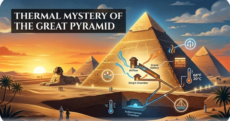 Why Does the Great Pyramid of Giza Stay at a Nearly Constant Temperature?